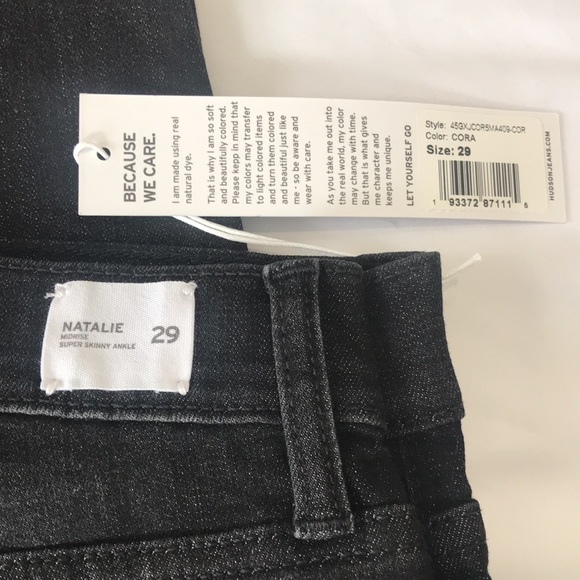 Hudson Natalie Midrise Super Skinny Ankle Jeans in Cora/ Washed Black - Picture 12 of 12